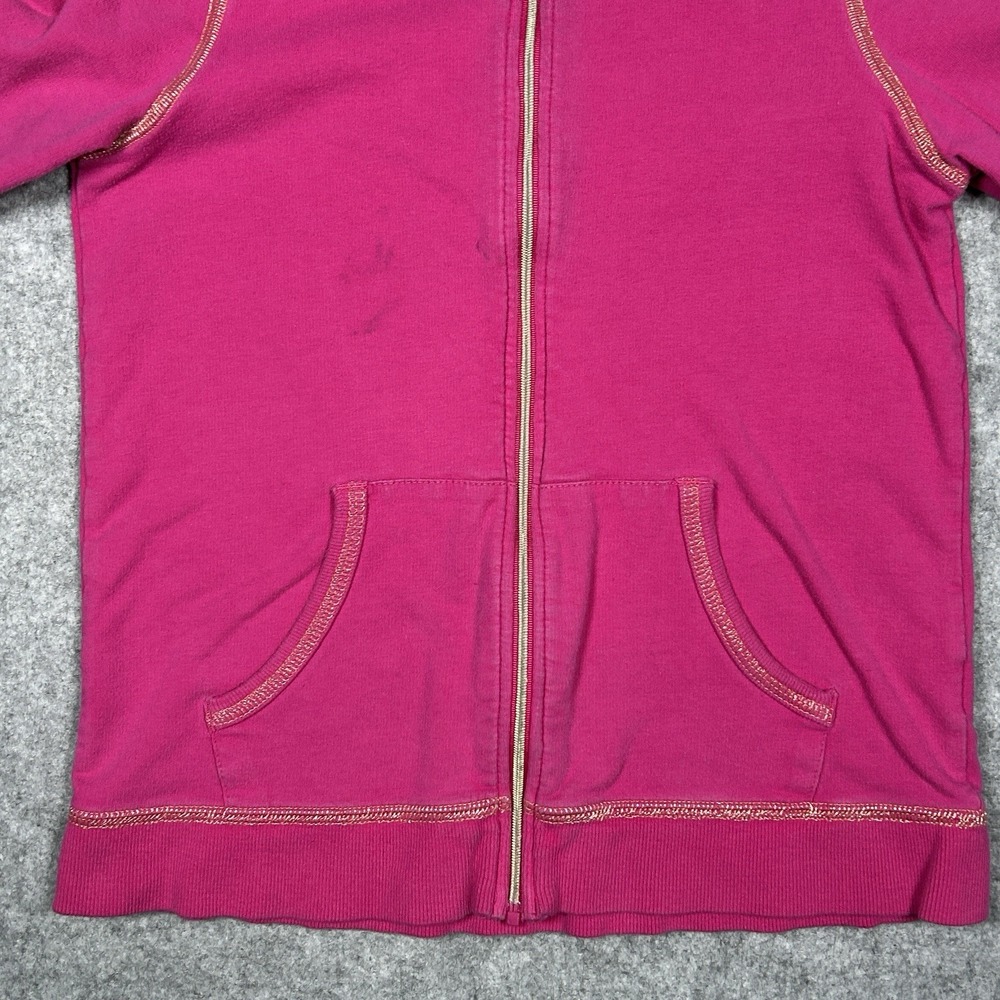 Juicy Couture Hoodie YOUTH Girls Size 8/10 Pink Y2K Full Zip Double Sided - Picture 9 of 15